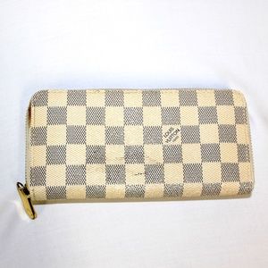 Louis Vuitton Blue and Beige Check Zippy Wallet